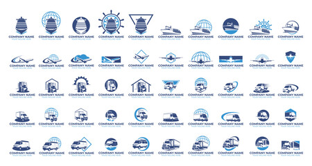 Delivery Logistic Logo, Shipping Logo, Cargo Logo, Truck Logo, Forklift Logo, Plane Logo, Transportation Logo, Container Logo, Van Logo, All Vector