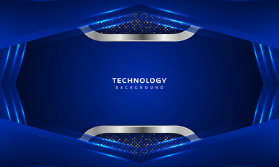 3D Overlap layers effect with blue color light decoration