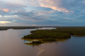 Naklejka premium Sunset over Big Creek Lake 