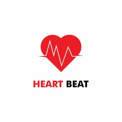 Heart pulse logo design modern concept, heart beat lone cardiogram, heart care symbol icon template