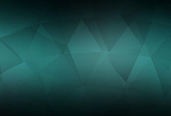 Obraz premium Dark Green vector polygon abstract background.