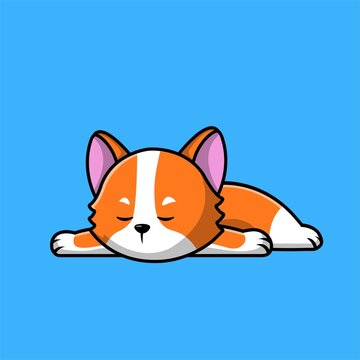Cute Cat Sleeping Cartoon Vector Icon Illustration. Animal Nature Icon Concept Isolated Premium Vector. Flat Cartoon Style