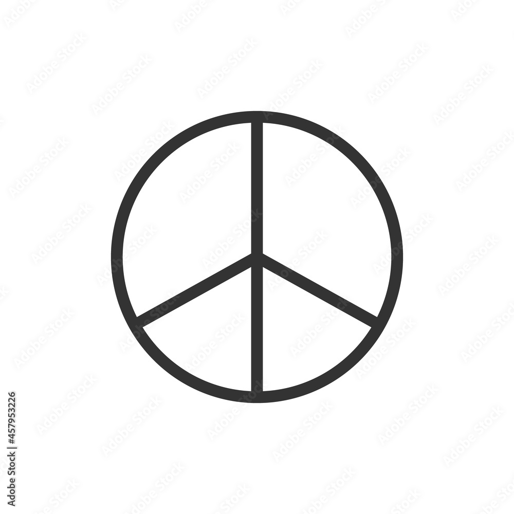 Sticker peace line icon.