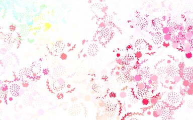 Light Pink, Yellow vector natural background with flowers