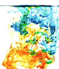 watercolor pattern in water on white