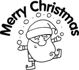 Vector illustration cartoon Santa Claus Christmas card series