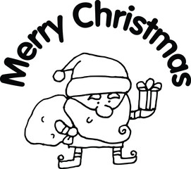 Vector illustration cartoon Santa Claus Christmas card series