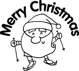 Vector illustration cartoon Santa Claus Christmas card series