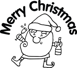 Vector illustration cartoon Santa Claus Christmas card series