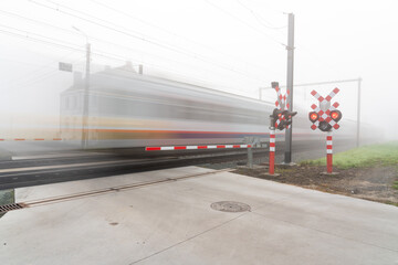 Foggy morning whit train