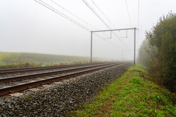 Sunrise to the track whit an train
