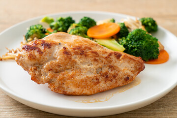 grilled chicken steak with vegetable