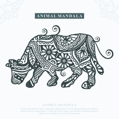 Animal Mandala Vector. Vintage decorative elements. Oriental pattern, vector illustration.