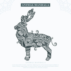 Animal Mandala Vector. Vintage decorative elements. Oriental pattern, vector illustration.