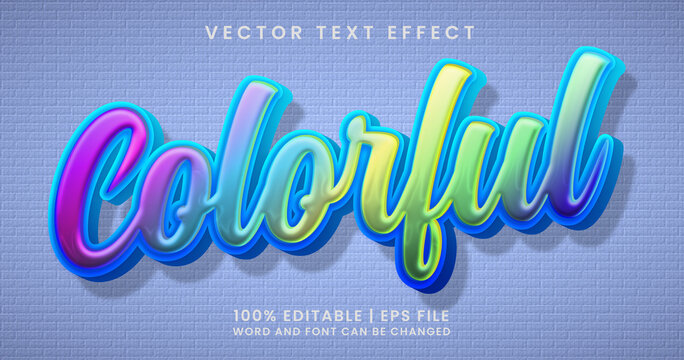 Colorful text, editable text effect style template