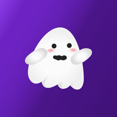 Cute ghost in halloween party