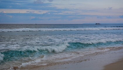 The sea surface was boiling with big waves