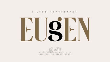 Elegant alphabet letters font and number. Classic Lettering Minimal Fashion Designs. Typography modern serif fonts regular decorative vintage retro concept. vector illustration - 457957043