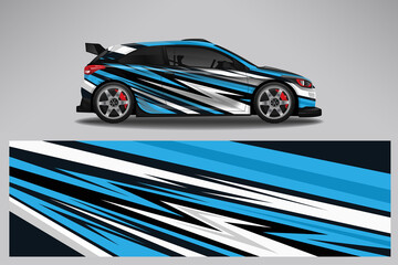 Wrap car vector design decal. Graphic abstract line racing background design for vehicle, race car, rally, adventure livery camouflage.