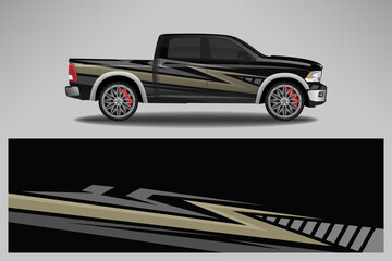 Wrap car vector design decal. Graphic abstract line racing background design for vehicle, race car, rally, adventure livery camouflage.