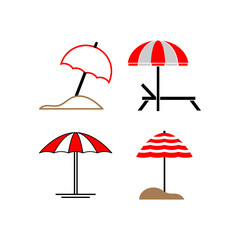 Umbrella beach icon set design illustration vector template