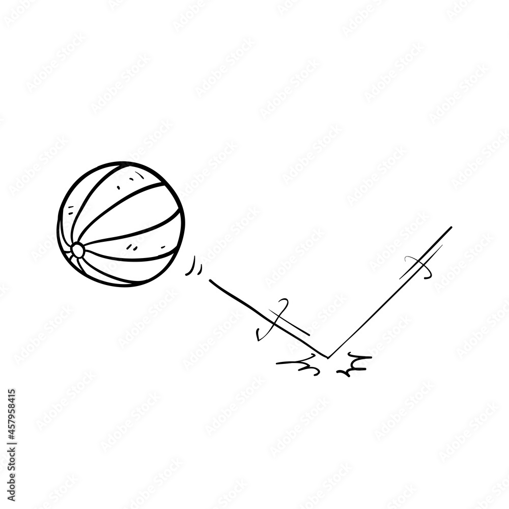 Wall mural hand drawn doodle ball bounce illustration icon isolated