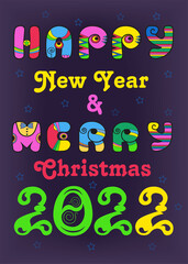 Hippie Happy New Year 2022 Merry Christmas