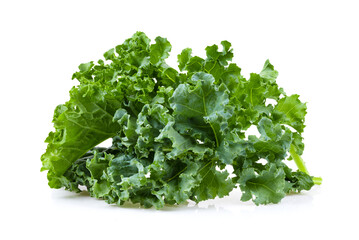 Kale leaf salad vegetable isolated on white
