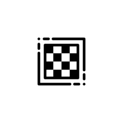 Chess Board Sport Monoline Symbol Icon Logo for Graphic Design, UI UX, Game, Android Software, and Website.