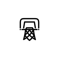 Ring Basket Sport Monoline Symbol Icon Logo for Graphic Design, UI UX, Game, Android Software, and Website.