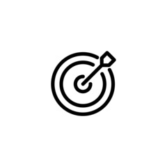 Arrow Target Sport Monoline Symbol Icon Logo for Graphic Design, UI UX, Game, Android Software, and Website.