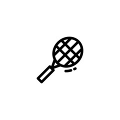 Racket Sport Monoline Symbol Icon Logo for Graphic Design, UI UX, Game, Android Software, and Website.