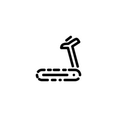 Treadmill Sport Monoline Symbol Icon Logo for Graphic Design, UI UX, Game, Android Software, and Website.