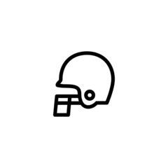 Football Helmet Sport Monoline Symbol Icon Logo for Graphic Design, UI UX, Game, Android Software, and Website.