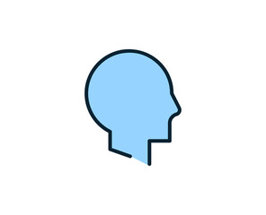 Head line icon. High quality outline symbol for web design or mobile app. Thin line sign for design logo. Color outline pictogram on white background