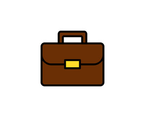 Briefcase line icon. Vector symbol in trendy flat style on white background. Office sing for design.