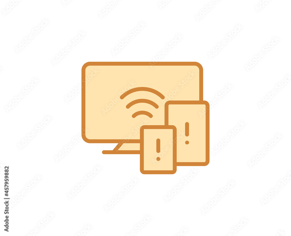 Poster line electronic devices icon isolated on white background. outline symbol for website design, mobile