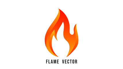 Orange yellow gradient flame vector icon logo isolated on white background , Flat Modern design, illustration Vector EPS 10