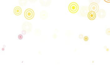 Light Red, Yellow vector backdrop with dots.