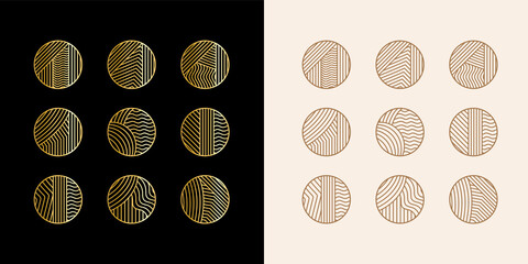 Golden Big Collection of Abstract line Instagram story highlights gold icons for social media premium vector