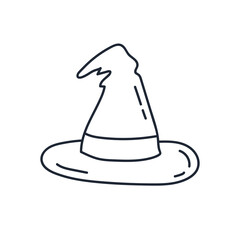 Magic hat doodle. Vector illustration. Happy Halloween.