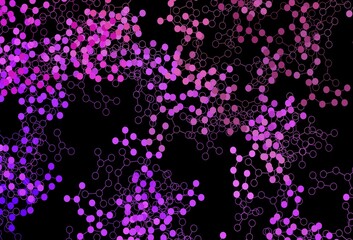 Dark Purple, Pink vector background with forms of artificial intelligence.