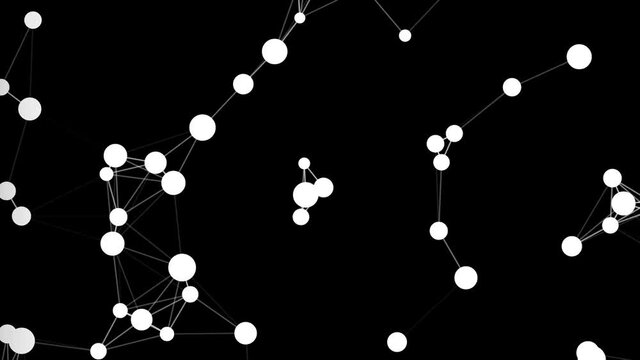Abstract dark background Dot circle with connection for futuristic network cyber connect concept with grain fractal noise processed
