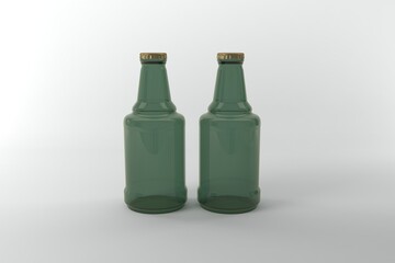 Obraz premium 3D Rendered Bottles Mockup Template