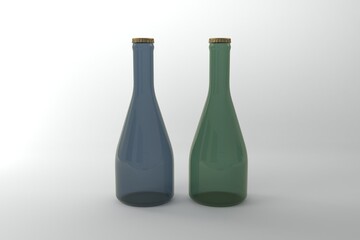 3D Rendered Bottles Mockup Template