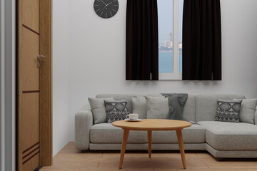 modern living room with sofa