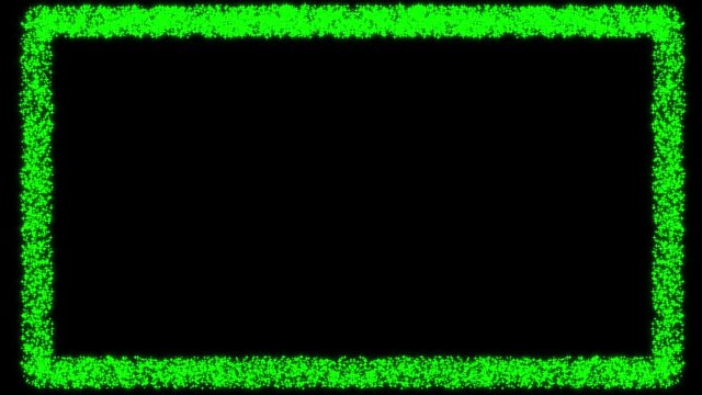 緑　粒子　額縁　輝き　キラキラ　モーショングラフィックス
