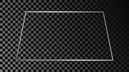 Silver glowing trapezoid shape frame