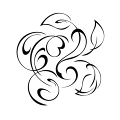 decorative element with stylized leaves and curls. graphic decor