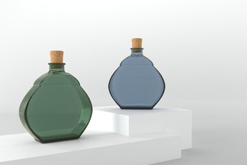 3D Rendered Bottles Mockup Template